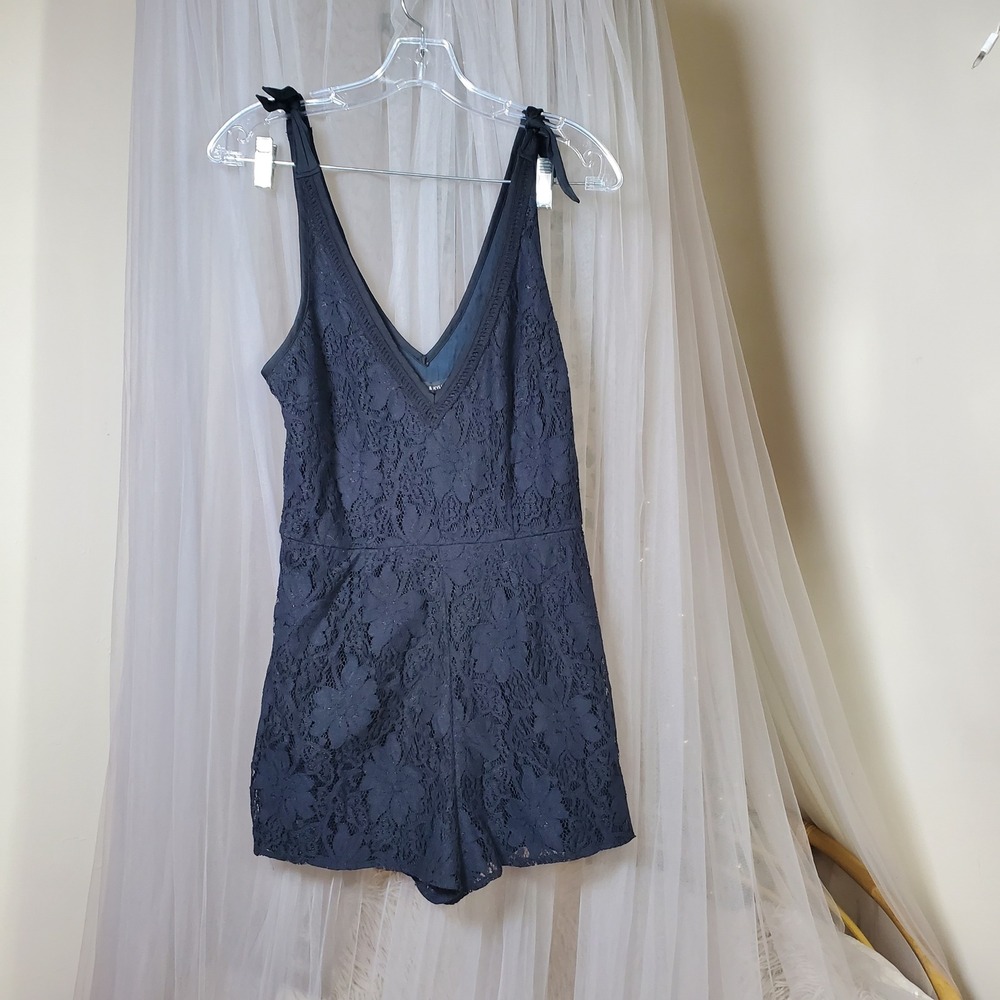 Pacsun Cottage Fairy Lace Wide Leg Shorts Romper Whimsical Party Black Size S